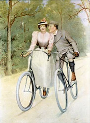 Paar beim Radfahren, 1893